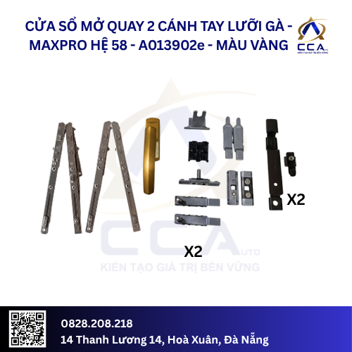Cửa Sổ Mở Quay 2 Cánh - Tay Lưỡi Gà - Maxpro Hệ 58 - A013902 - (Combo) - Ảnh 5
