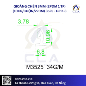 Gioăng chèn 3mm (EPDM 1 TP) (10kg/cuộn/220m) 3525- kg Cuộn