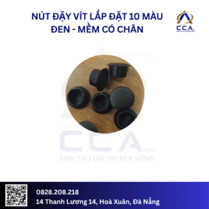 Nút đậy vít lắp đặt 10 màu đen- mềm có chân- Chiếc Túi