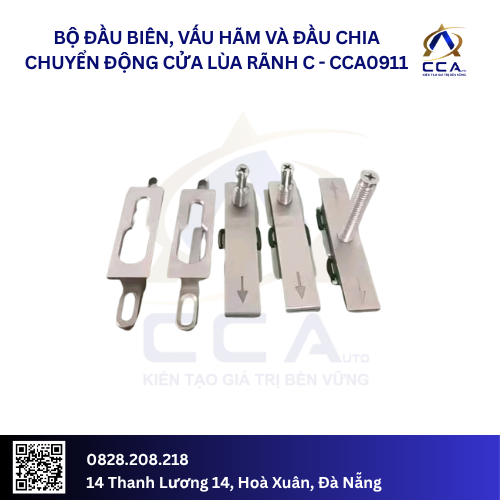 Bộ đầu biên, vấu hãm và đầu chia chuyển động cửa lùa rảnh C