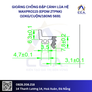 Gioăng chống đập cánh lùa hệ Maxpro115 (EPDM 2TPNK) (10kg/cuộn/180m) 5691- kg Cuộnm