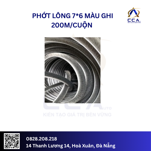 Phớt lông 7*6 màu ghi (200m/ cuộn) (Cuộn)