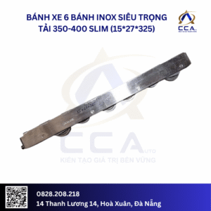 Bánh xe 6 bánh inox siêu trọng tải 350-400 slim (15*27*325) (Cái)