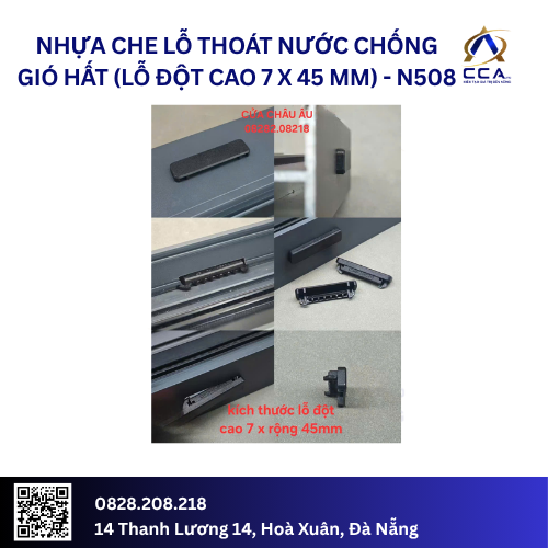 Nhựa che lỗ thoát nước chống gió hất (lỗ đột cao 7 x 45 mm)- Cái Túi