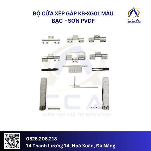Bộ cửa xếp gấp KB-XG01 màu bạc , sơn PVDF (Bộ)