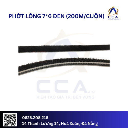 Phớt lông 7*6 đen (200m/cuộn) (Cuộn)