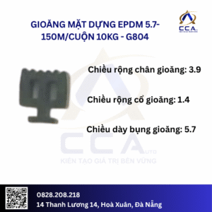 Gioăng mặt dựng EPDM 5.7- 150m/cuộn 10kg- kg Cuộn