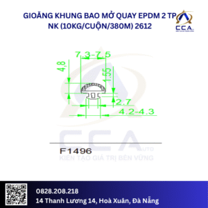 Gioăng khung bao mở quay EPDM 2 TP NK (10kg/cuộn/380m) 2612- kg 1mCuộn