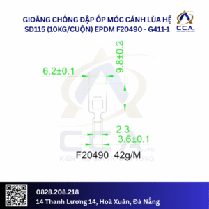 Gioăng chống đập ốp móc cánh lùa hệ sd115 (10kg/cuộn) EPDM F20490 (kg)