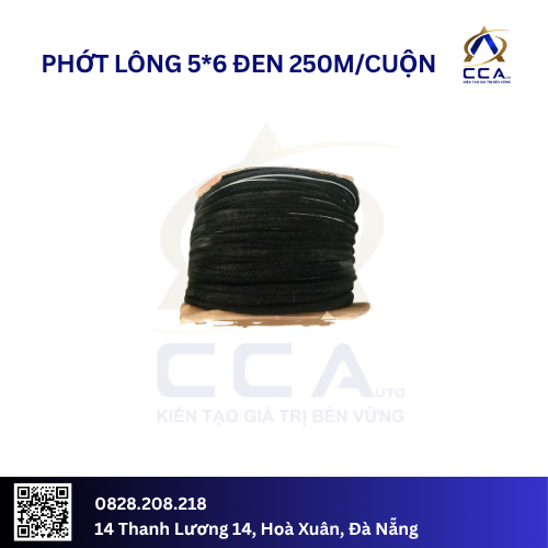 Phớt lông 5*6 đen 250m/cuộn (Cuộn)