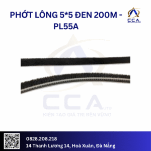 Phớt lông 5*5 đen 200m (Cuộn)