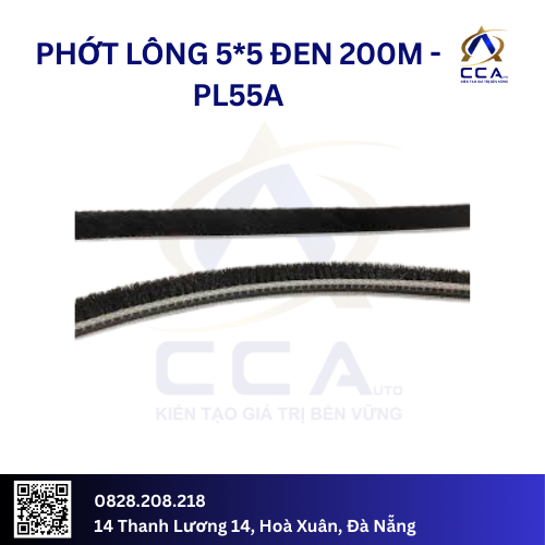 Phớt lông 5*5 đen 200m (Cuộn)