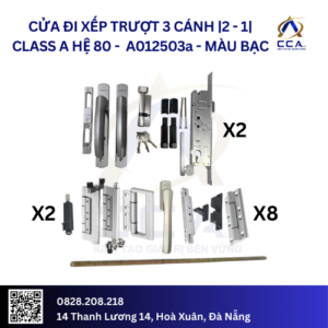Cửa Đi Xếp Trượt 3 Cánh |2-1| - Class A - Hệ 80 - A012503 - (Combo)