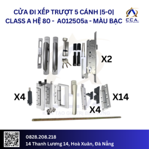 Cửa Đi Xếp Trượt 5 Cánh |5-0| - Class A - Hệ 80 - A012505 - (Combo)