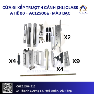 Cửa Đi Xếp Trượt 4 Cánh |3-1| - Class A - Hệ 80 - A012506 - (Combo)