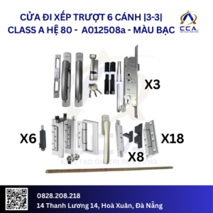 Cửa Đi Xếp Trượt 6 Cánh |3-3| - Class A - Hệ 80 - A012508 - (Combo)