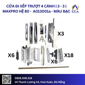 Cửa Đi Xếp Trượt 4 Cánh |3-3| - Maxpro Hệ 80 - A013001 - (Combo)
