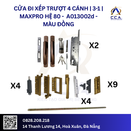Cửa Đi Xếp Trượt 4 Cánh |3-1| - Maxpro Hệ 80 - A013002 - (Combo) - Image 2
