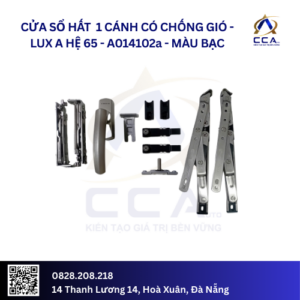 Cửa Sổ Hất 1 Cánh Có Chống Gió - Lux A Hệ 65 - A014102 - (Combo)