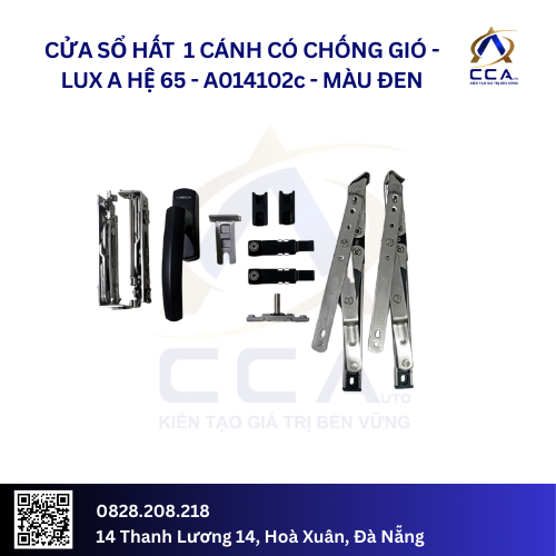Cửa Sổ Hất 1 Cánh Có Chống Gió - Lux A Hệ 65 - A014102 - (Combo) - Ảnh 3