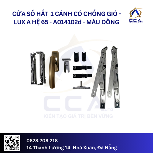 Cửa Sổ Hất 1 Cánh Có Chống Gió - Lux A Hệ 65 - A014102 - (Combo) - Ảnh 4