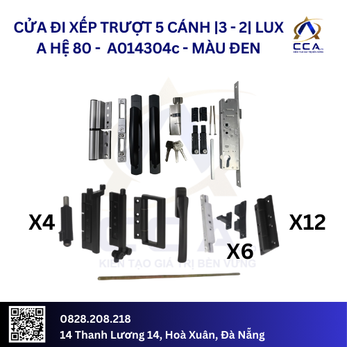 Cửa Đi Xếp Trượt 5 Cánh |3-2| Lux A Hệ 80 - A014304 - (Combo) - Image 3