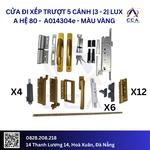 Cửa Đi Xếp Trượt 5 Cánh |3-2| Lux A Hệ 80 - A014304 - (Combo) - Image 4