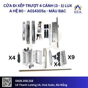 Cửa Đi Xếp Trượt 4 Cánh |3-1| Lux A Hệ 80 - A014305 - (Combo)