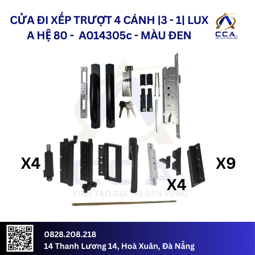 Cửa Đi Xếp Trượt 4 Cánh |3-1| Lux A Hệ 80 - A014305 - (Combo) - Image 3