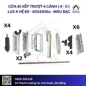 Cửa Đi Xếp Trượt 4 Cánh |4-0| Lux A Hệ 80 - A014306 - (Combo)