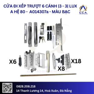 Cửa Đi Xếp Trượt 6 Cánh |3-3| Lux A Hệ 80 - A014307 - (Combo)