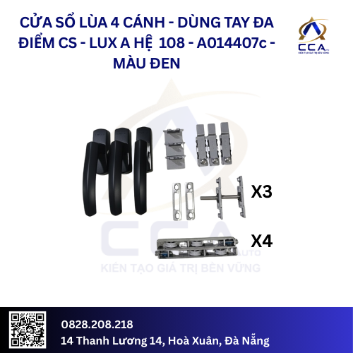 Cửa Sổ Lùa 4 Cánh Dùng Tay Đa Điểm CS - Lux A Hệ 108 - A014407 - (Combo) - Image 3