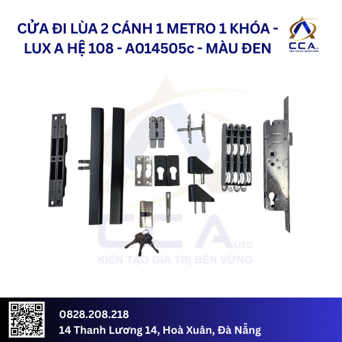Cửa Đi Lùa 2 Cánh 1 Metro 1 Khóa - Lux A Hệ 108 - A014505 - (Combo) - Image 3