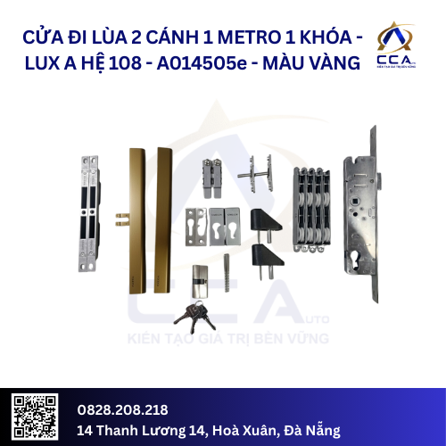 Cửa Đi Lùa 2 Cánh 1 Metro 1 Khóa - Lux A Hệ 108 - A014505 - (Combo) - Image 5
