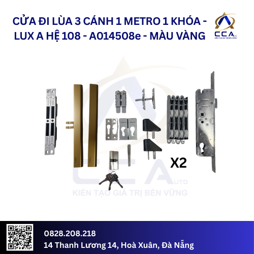 Cửa Đi Lùa 3 Cánh 3 Ray - 1 Metro/1 Khóa - Lux A Hệ 108 - A014508 - (Combo) - Image 5