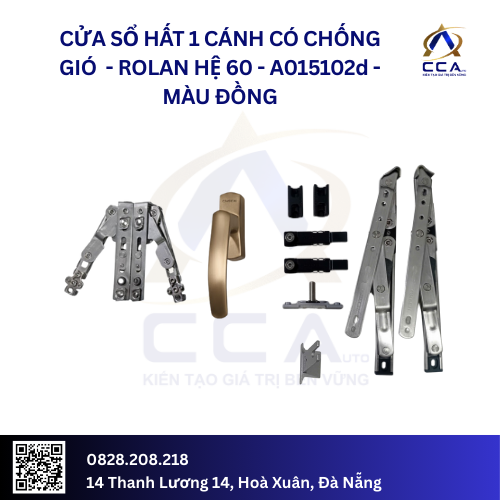 Cửa Sổ Hất 1 Cánh Có Chống Gió - Rolan Hệ 60 - A015102 - (Combo) - Image 4