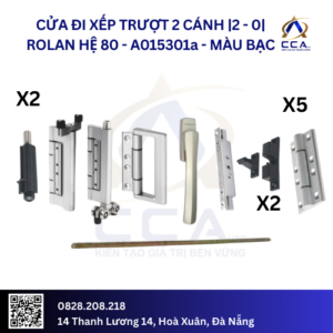 Cửa Đi Xếp Trượt 2 Cánh |2-0| Rolan Hệ 80 - A015301 - (Combo)