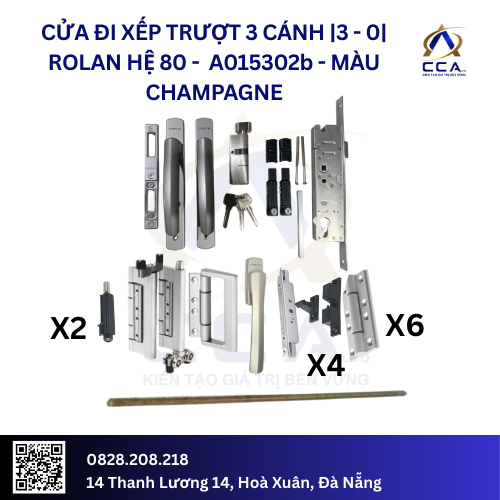 Cửa Đi Xếp Trượt 3 Cánh |3-0| Rolan Hệ 80 - A015302 - (Combo) - Image 2