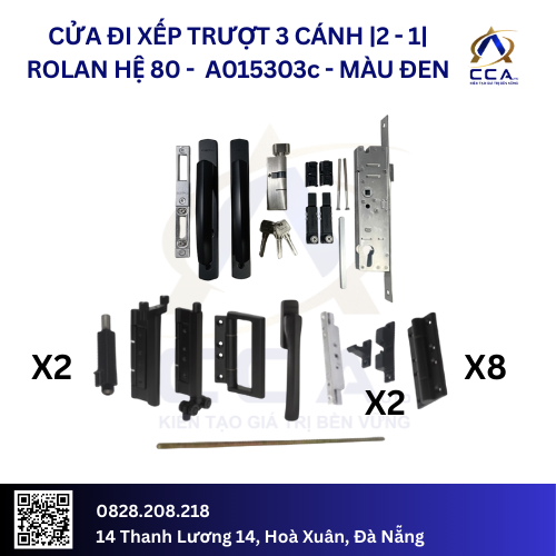 Cửa Đi Xếp Trượt 3 Cánh |2-1| Rolan Hệ 80 - A015303 - (Combo) - Image 3
