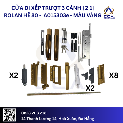 Cửa Đi Xếp Trượt 3 Cánh |2-1| Rolan Hệ 80 - A015303 - (Combo) - Image 4