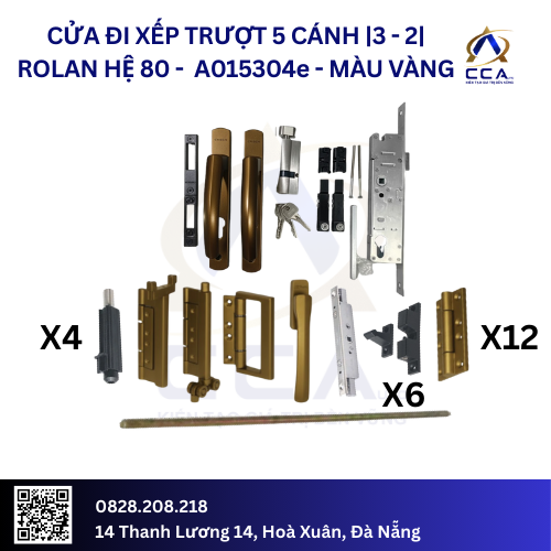 Cửa Đi Xếp Trượt 5 Cánh |3-2| Rolan Hệ 80 - A015304 - (Combo) - Image 2
