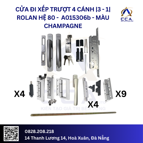 Cửa Đi Xếp Trượt 4 Cánh |3-1| Rolan Hệ 80 - A015306 - (Combo) - Image 2