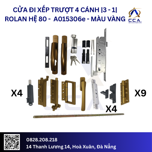 Cửa Đi Xếp Trượt 4 Cánh |3-1| Rolan Hệ 80 - A015306 - (Combo) - Image 4
