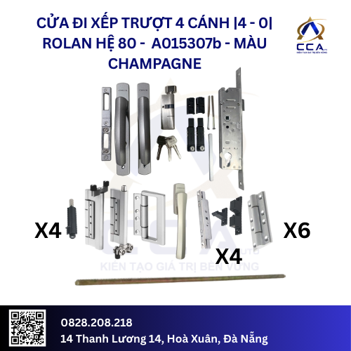 Cửa Đi Xếp Trượt 4 Cánh |4-0| Rolan Hệ 80 - A015307 - (Combo) - Image 2