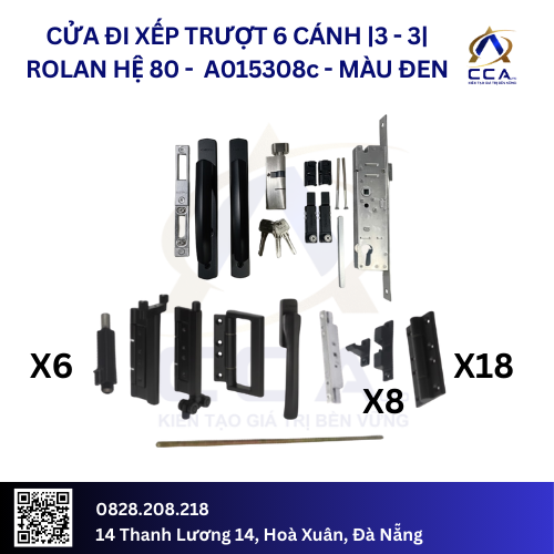 Cửa Đi Xếp Trượt 6 Cánh |3-3| Rolan Hệ 80 - A015308 - (Combo) - Image 3