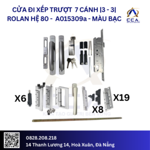 Cửa Đi Xếp Trượt 7 Cánh |3-3| Rolan Hệ 80 - A015309 - (Combo)