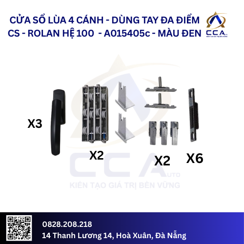 Cửa Sổ Lùa 4 Cánh - Dùng Tay Đa Điểm Cửa Sổ - Rolan Hệ 100 - A015405 - (Combo) - Image 4
