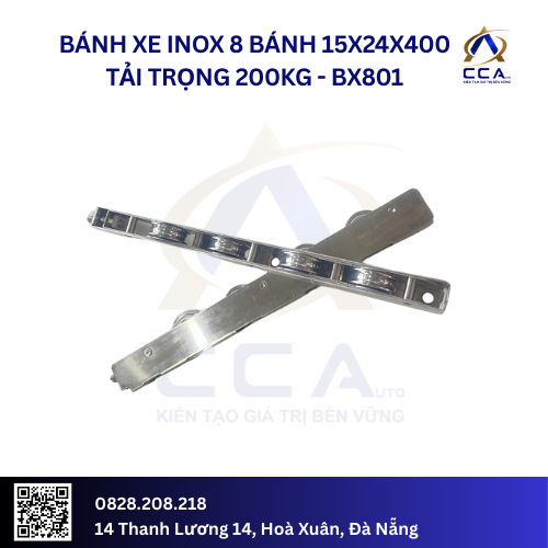 Bánh Xe Inox 8 Bánh 15x24x400 Tải Trọng 200kg - BX801 - Image 2